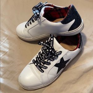 Betsey Johnson Glitter Star Distressed Sneaker